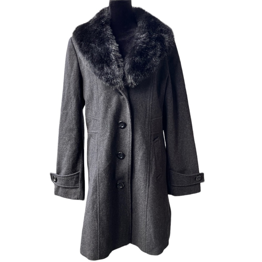 Giacca Wool Blend Pea Coat Grey Large​​​​